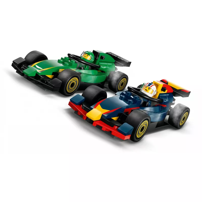 LEGO CITY 60445 F1 sunkvežimis su RB20 ir AMR24 F1 automobiliais