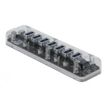 USB šakotuvas DeLOCK 64088 permatomas USB 3.2 Gen 1 Micro-B
