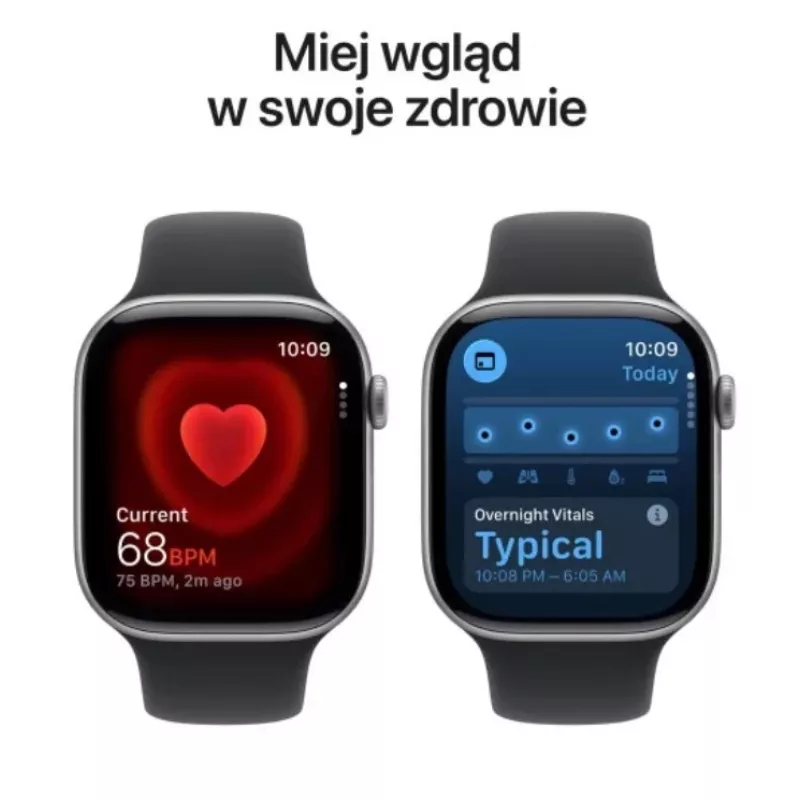 Apple Watch Series 11 GPS 46mm Erdvės pilkos spalvos aliuminio korpusas su juodu sportiniu dirželiu - M/L