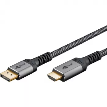 Goobay 65271 Vaizdo kabelio adapteris 5 m DisplayPort HDMI Pilka (65271)