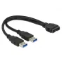 USB laidas DeLOCK 0,25m USB 3.0 / 2xUSB 3.0 83910