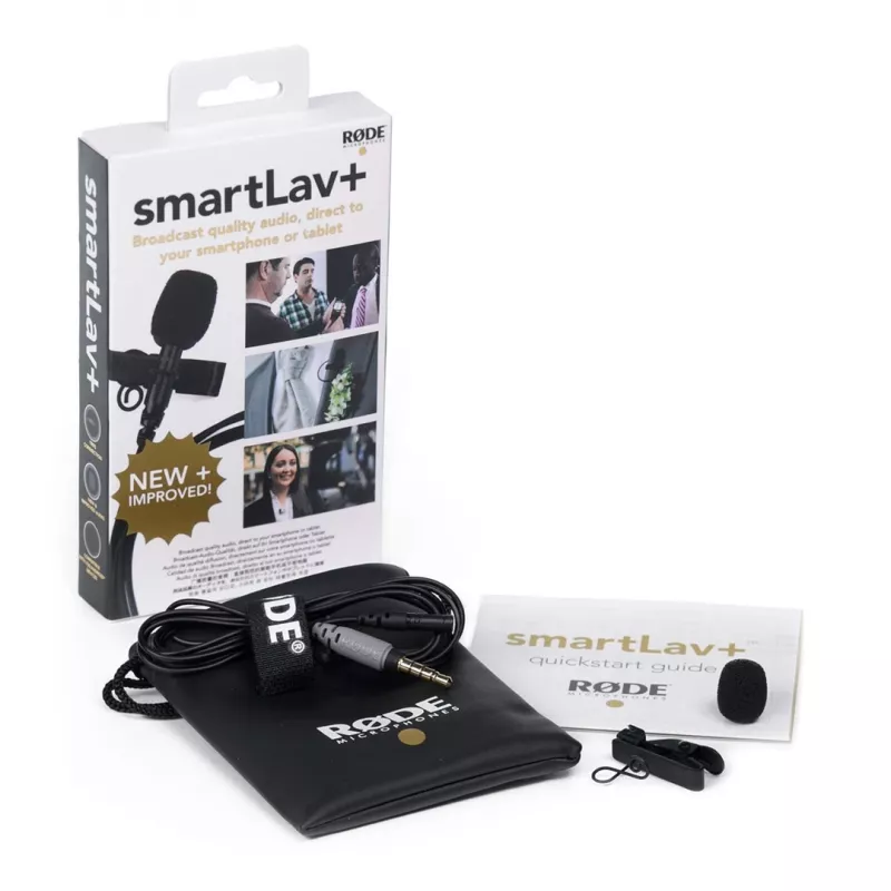 Lavalierinis mikrofonas RØDE smartLav+ — laidinis, visakryptis, 3,5 mm, 20–20 000 Hz, -35 dB jautrumas, 2 vnt., dėklas