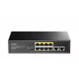 Tinklo jungiklis Cudy FS1010PG — 10/100 Mbps, 8 PoE prievadai, 2 uplink, 120 W PoE biudžetas, metalinis korpusas