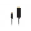 Lanberg USB-C į HDMI laidas, 0,5 m, 4K/60Hz, juodas