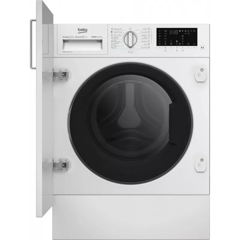 Skalbimo džiovinimo mašina BEKO B5DBT68547W įmontuojama, 8 kg skalbia / 5 kg džiovina, 1400 aps./min.