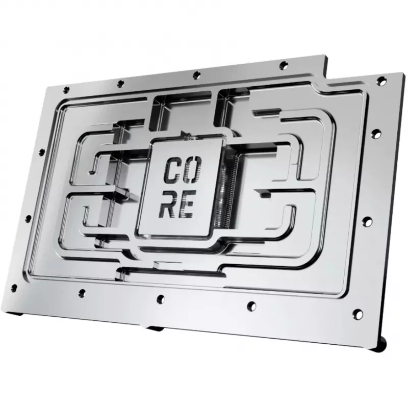 Alphacool Core Aliuminio Chrome Juodos spalvos galinė plokštė 148.5x201.4x34.4mm