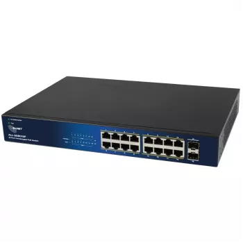 ALLNET 18-portų Gigabit PoE jungiklis ALL-SG8018P — 16 PoE prievadų + 2 uplink, Gigabit Ethernet