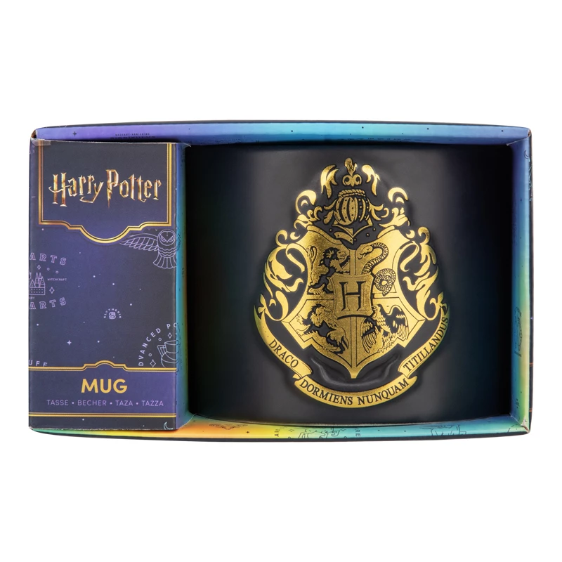 Keraminis puodelis Paladone Hogwarts Crest Embossed – reljefinis Hogvartso herbas
