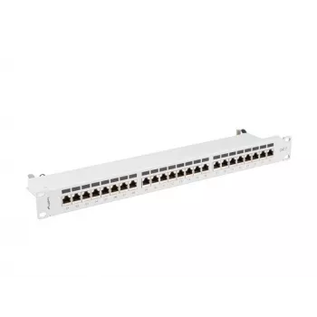 Patch panel 1U LANBERG PPS7-1024-S — 24 prievadai, Cat7, F/UTP, metalinis, 1U (445×102×44,5 mm)