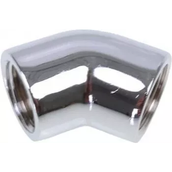 Alphacool HF L-jungtis 45° G1/4 vidinis sriegis prie G1/4 vidinio sriegio - Chrome EOL (17190)