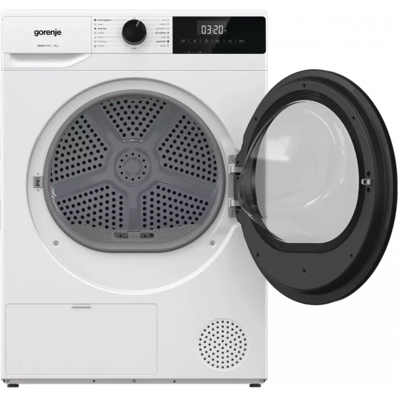 Gorenje D2HNE7E Džiovinimo mašina | Energijos klasė E | Priekinis pakrovimas | 7 kg | Šilumos siurblys | LED | Gylis 51 cm | Balta