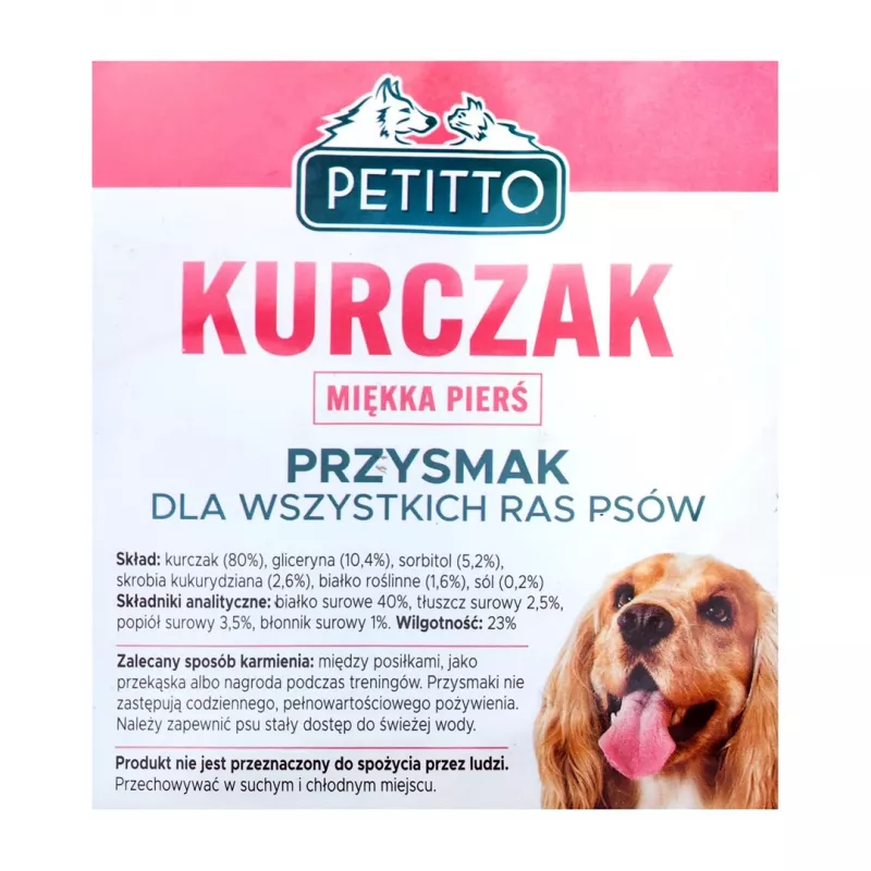 PETITTO Minkštos vištienos krūtinėlės šunų skanėstas - 500 g