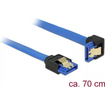 SATA kabelis DeLOCK 85092 0,7 m SATA 7 kontaktų juodas mėlynas