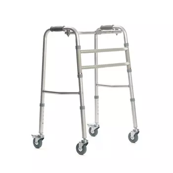 VAikštynas VITEA CARE PPC013VC – 4 ratų aliumininis vaikštynė, reguliuojamas aukštis 81,5–91,5 cm, 8 cm ratai, plotis 550 mm, maks. naudotojo svoris 110 kg