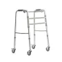 VAikštynas VITEA CARE PPC013VC – 4 ratų aliumininis vaikštynė, reguliuojamas aukštis 81,5–91,5 cm, 8 cm ratai, plotis 550 mm, maks. naudotojo svoris 110 kg