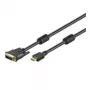 Wentronic Goobay HDMI™ / DVI-D laidas, juodas, 5 m – 19 kontaktų HDMI™ kištukas > DVI-D (18+1) kištukas (51582)