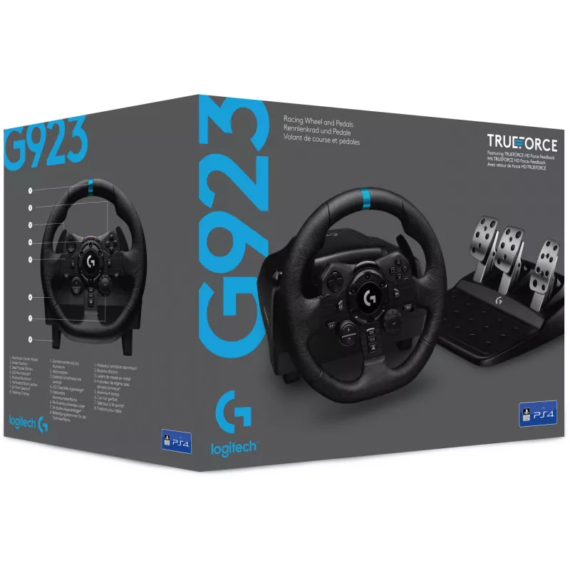 Logitech G G923 SE Vairas su pedalais ir svirtimi Juodas USB 2.0 PC, PlayStation 4, PlayStation 5 (991-000531)