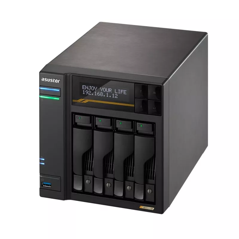 Asustor Lockerstor 4 Gen3 AS6804T 4 lizdų NAS, AMD Ryzen V3C14, 16 GB DDR5 ECC, 2x 10GbE + 2x 5GbE