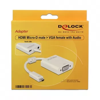 USB grafikos adapteris DeLOCK 65557, 1920 x 1080 pikseliai, baltas