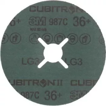 Šlifavimo diskas pluoštinis 3M Cubitron II 115 x 22 mm, grūdėtumas 60+, pakuotė 25 vnt.