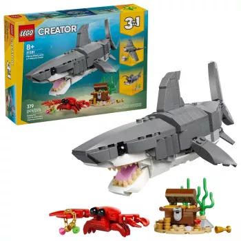 LEGO CREATOR 3 IN 1 31381 Bauginantis ryklys su lobių skrynia