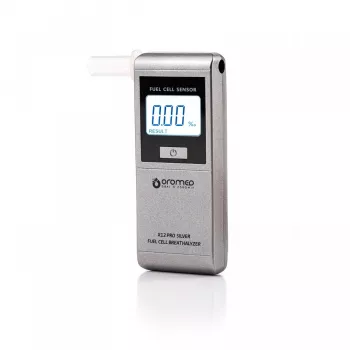 Alkoholio testeris ORO‑MED X12 PRO SILVER – bekontaktis alkotesteris, diapazonas 0–4 g/L, LCD, AAA baterijos