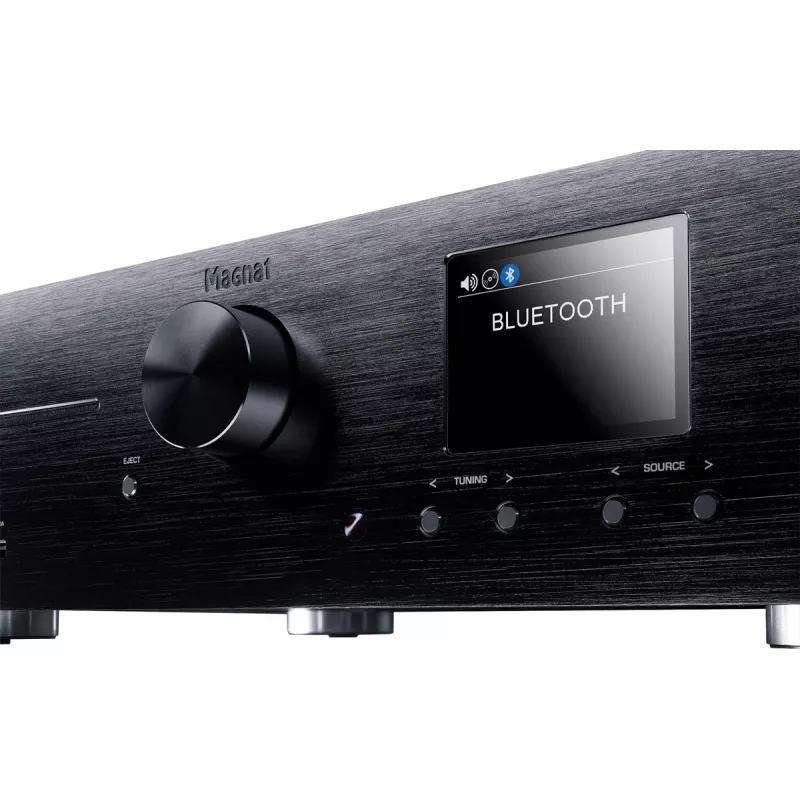Stereo imtuvas Magnat MC 400 — 2.0 kanalų, 40 W vienam kanalui, CD grotuvas, Wi‑Fi, Bluetooth, DAB/FM, Ethernet (juodas)