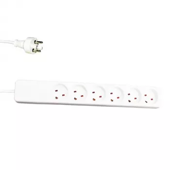 Prailginimo laidas Garbot 24155124-3EE 3m 6 lizdų vidaus naudojimui baltas