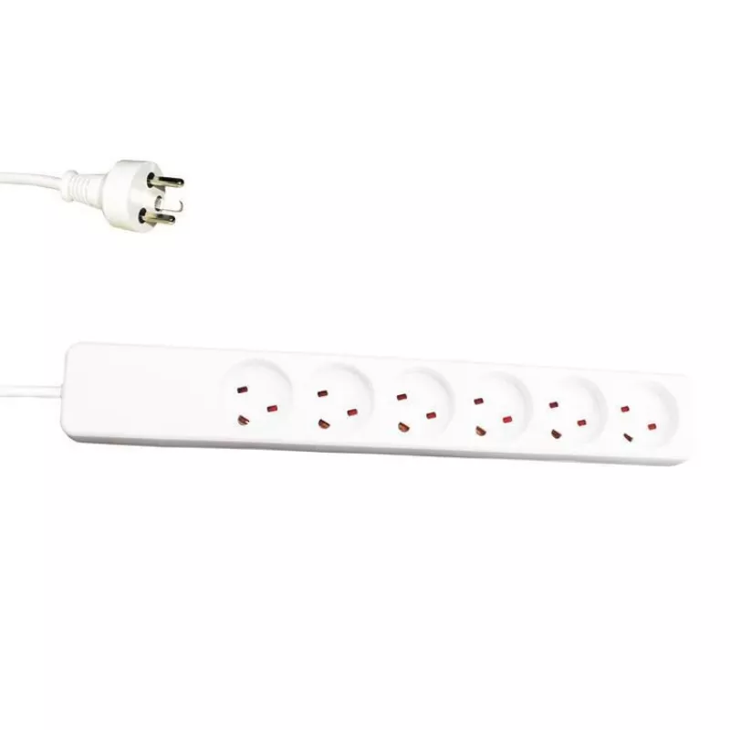 Prailginimo laidas Garbot 24155124-3EE 3m 6 lizdų vidaus naudojimui baltas