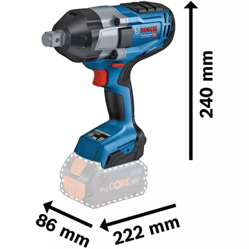Bosch GDS 18V-1050 H Professional smūginis suktuvas 1750 RPM, juodas/mėlynas