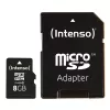 INTENSO atminties kortelė MICRO SDHC 8GB C10 su adapteriu 3413460