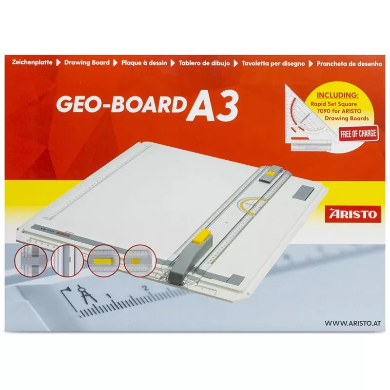 ARISTO Geo Board piešimo lenta A3 greitasis trikampis