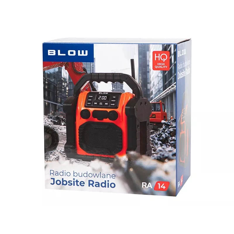 Nešiojamas AM/FM radijo imtuvas BLOW RA14 statybinis radijas, maitinamas baterijomis