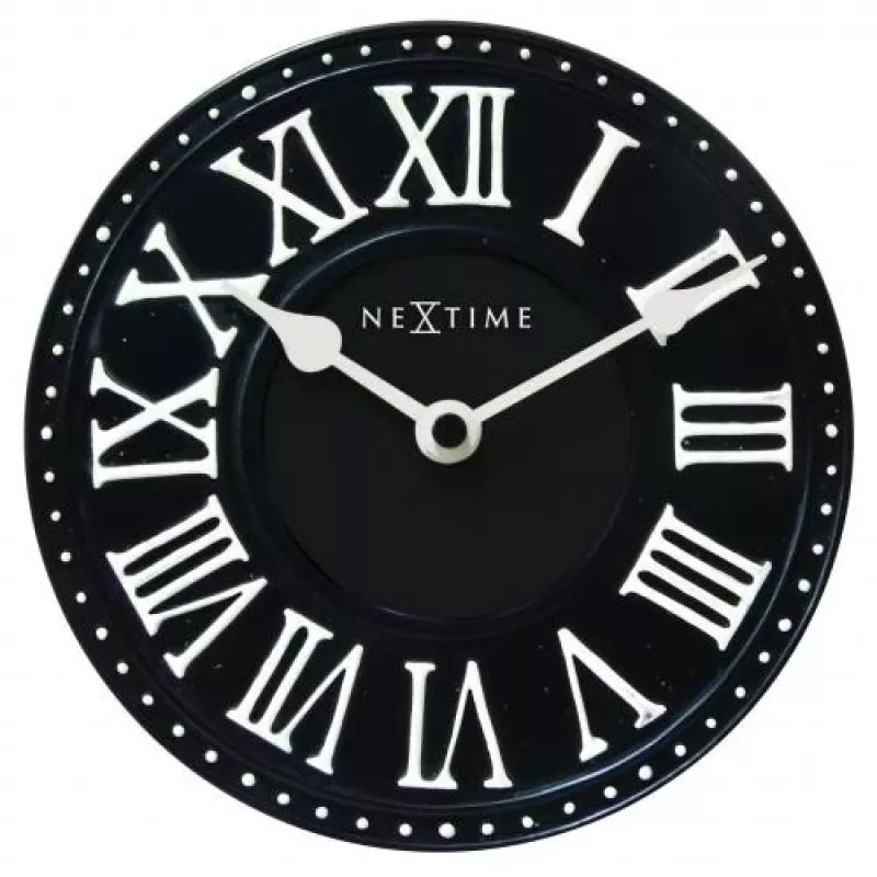 NeXtime laikrodis 5187zw London Table, Ø16 cm, sieninis, juodas/baltas