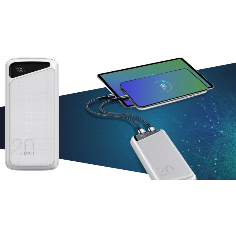 Nešiojamas išorinis akumuliatorius Navitel PWR20 MX BALTA 20000 mAh