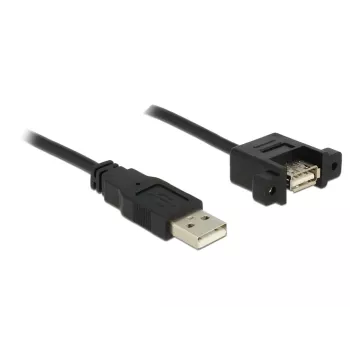 USB ilginimo laidas DELOCK 1m 2xUSB 2.0-A (moteriškas lizdas su tvirtinimu)