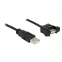 USB ilginimo laidas DELOCK 1m 2xUSB 2.0-A (moteriškas lizdas su tvirtinimu)