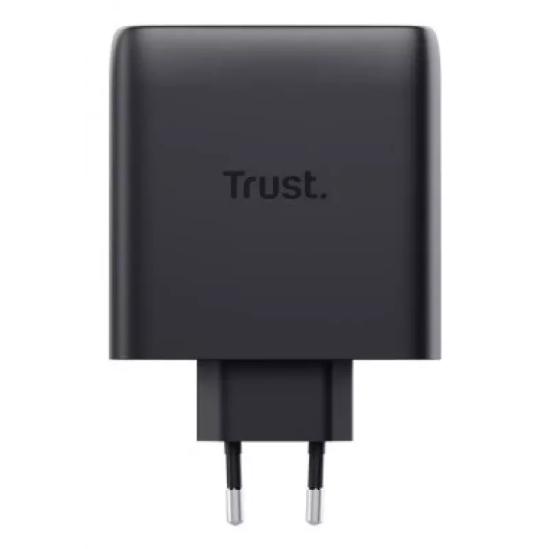 TRUST Maxo 100W 2 prievadų USB-C GaN įkroviklis – 100 W, 2× USB-C, 20 V maks., 2 m laidas, juodas