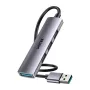 USB šakotuvas Unitek H1208CGY01 — 4 prievadų USB 3.0 (5 Gbps), aliuminis