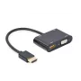 Gembird A-HDMIM-HDMIFVGAF-01 adapteris HDMI kištukas–HDMI lizdas + VGA lizdas su garsu ir papildomu maitinimo lizdu