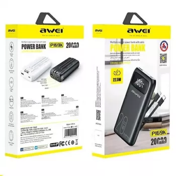 Powerbank 20000mAh P169 K 22.5W USB-C + Apple laidas