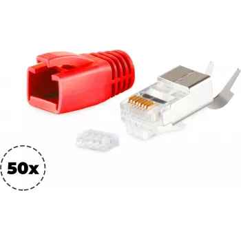 RJ-45 kištukas raudonas ShiverPeaks 72067-50R (50 vnt.)