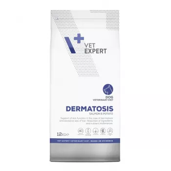 VET EXPERT Veterinary Diet Dermatosis Dog Salmon & Potato sausas šunų ėdalas - 12 kg