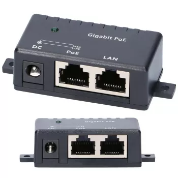 Gigabit PoE injektorius Extralink 1 prievadas, 1x 1000Mb/s RJ45, Kubas