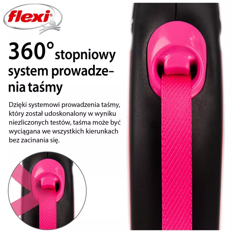 Flexi New Neon S 5 m šunų pavadėlis automatinis