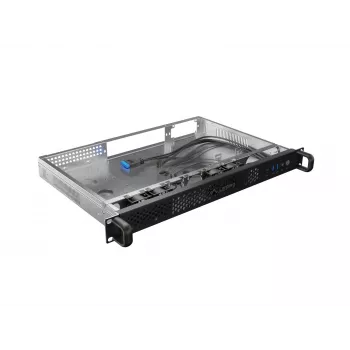 Rack korpusas Lanberg SC01-3001-10B 1U juodas su 4 ventiliatoriais
