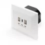 DIGITUS DA-70618 – įmontuojamas lizdas su 2 USB-A ir 1 USB-C jungtimis, 3.1 A, signalinė balta (RAL 9003)