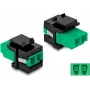 Keystone modulis DELOCK 87074 plokščia LC jungtis žalia/juoda 16,5×29,2×21,9 mm