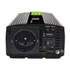 Green Cell PowerInverter LCD 12 V 500W/1000W automobilinis keitiklis su ekranu – gryno sinuso bangos keitiklis, juodas