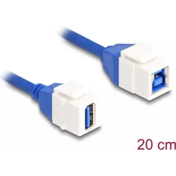 DeLOCK Keystone modulio laidas USB 5 Gbps Type-A moteriškas į Type-B moteriškas 20 cm mėlynas